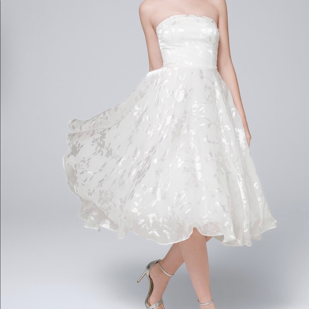 White House Black Market Silk Blend Jacquard Dress